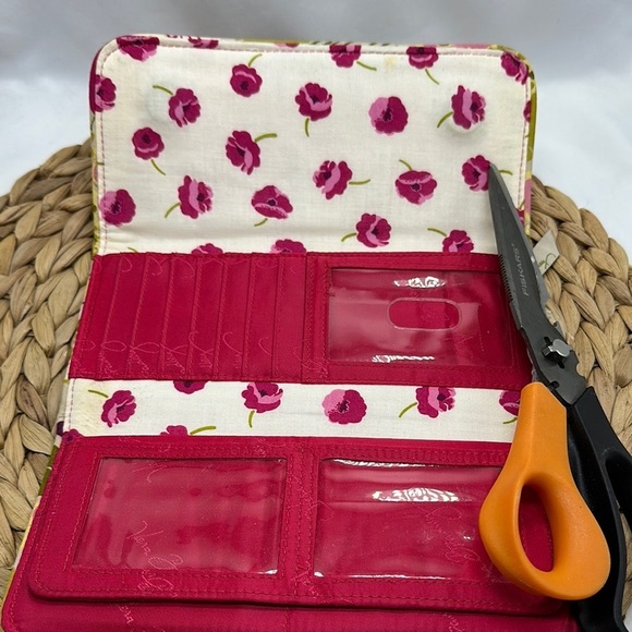 Vera Bradley Floral Pink and Green Women's Wallet - Picture 4 of 5